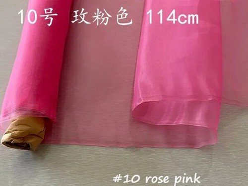 Solid Color Pure Silk Organza 45'' By Yards Silk Gauze Fabric Wedding Crafts DIY - 第 19/48 張圖片