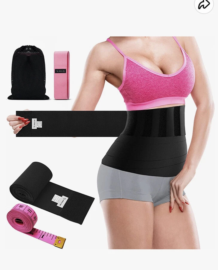 Waist Trainer For Women Under Clothes Waist Bandage Wrap With Loop Tummy  Wraps For Stomach Free Size