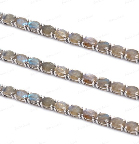 Labradorite 925 Sterling Silver Oval Gemstone Handmade Jewelry Anniversary Gift - Picture 3 of 5