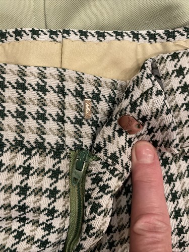 Vintage 1970s men’s large green polyester suit Jacket w/ plaid pants 32 x 32 - Picture 9 of 24