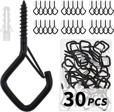 10/30 PCS Cup Screw-in Hanger Hooks with Safety Buckle, Windproof Screw Hooks