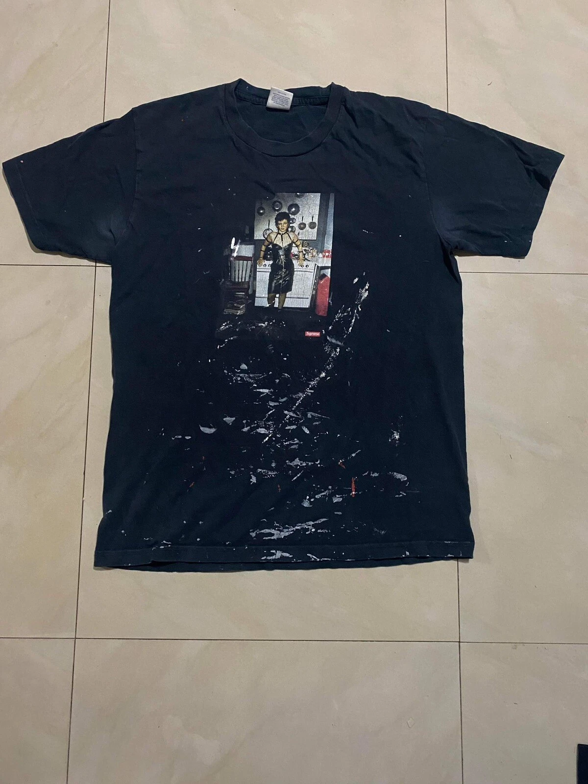 T shirt de cuisine rouge pour femmes Supreme Cool noir