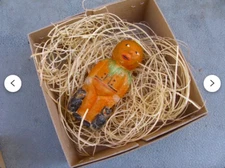 New Dresden Paper Pumpkin Guy Halloween Decoration w Black Cats