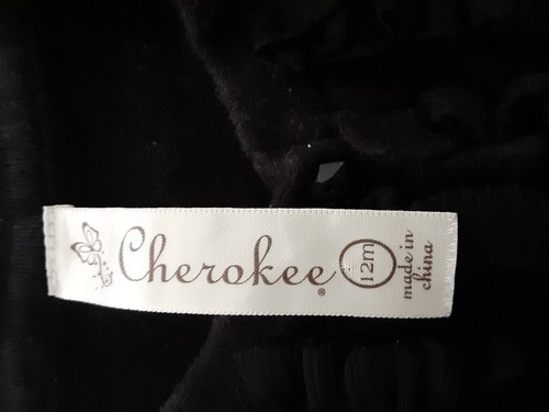 Cherokee black knit cardigan dress sweater w/ruffles baby girls size 12 months - Picture 4 of 4