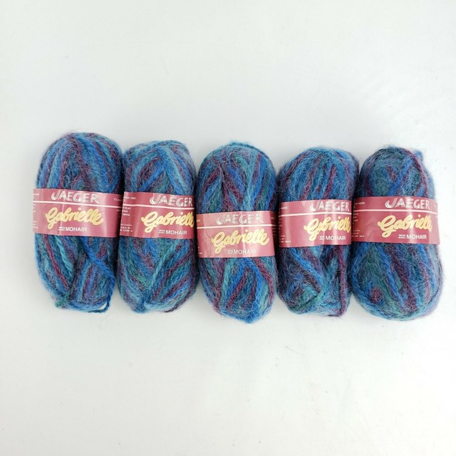 Vintage Jaeger Gabrielle Mohair Blend Yarn 5 Skeins Blue Purple Col 85