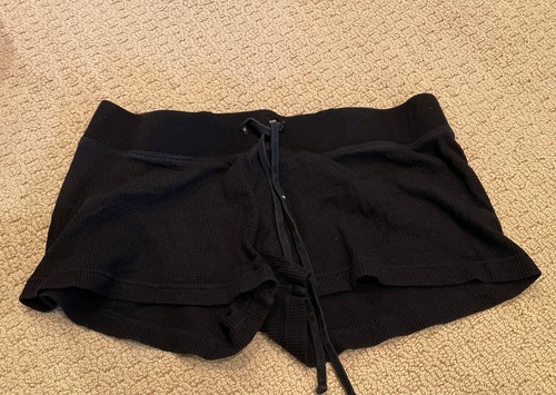Girls Hardtail Terry Waffle Shorts Black - Size Large