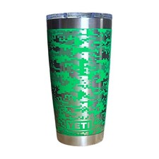 VERDE GREEN DIGITAL CAMO - Laser Engraved YETI Rambler 20oz Tumbler W/Custom Mag