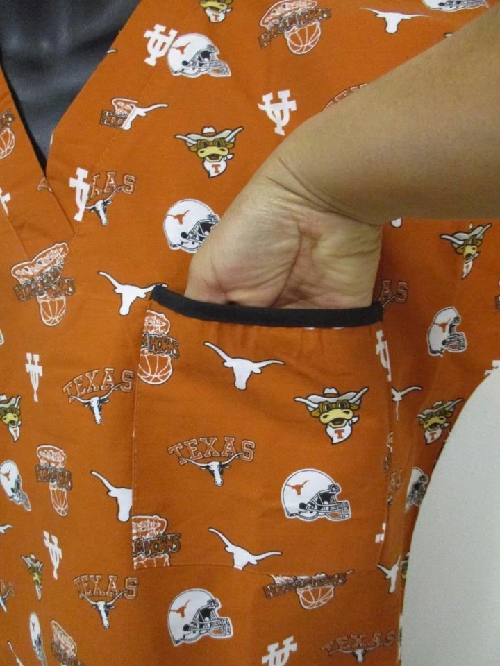 Pantalones/camisa exfoliantes médicos de enfermera/médico Texas Longhorns para hombre tallas S-M-L-XL-2XL Foto 2 de 4