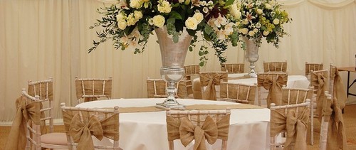 Natural Burlap Wedding Decor Chair Sash - 7 Inch Wide x 3 Yards - Picture 4 of 4
