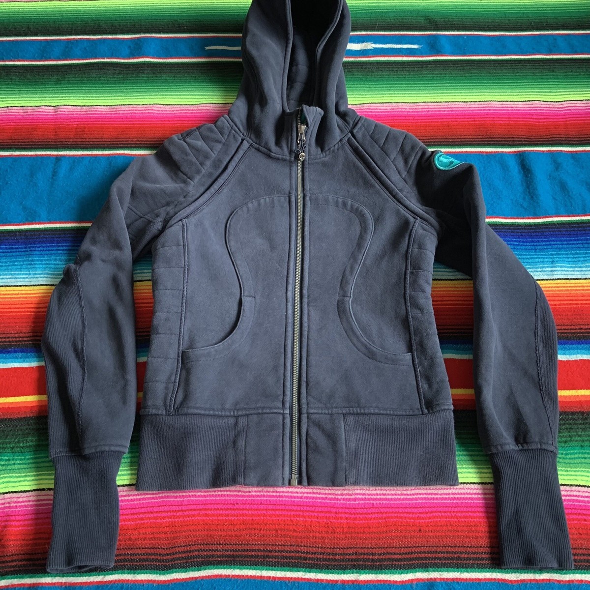 Lululemon Hiver 2013 Navy Sweatshirt Convertible Vest Hoodie