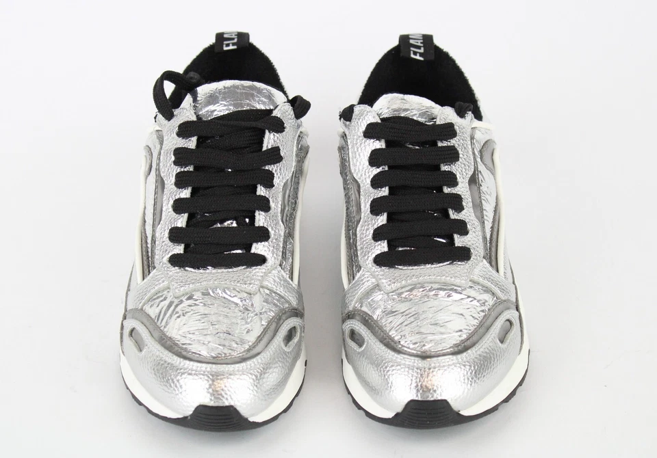 Zapatillas informales para mujer Sandro Flame plateadas EU 35 con cordones Foto 4 de 4