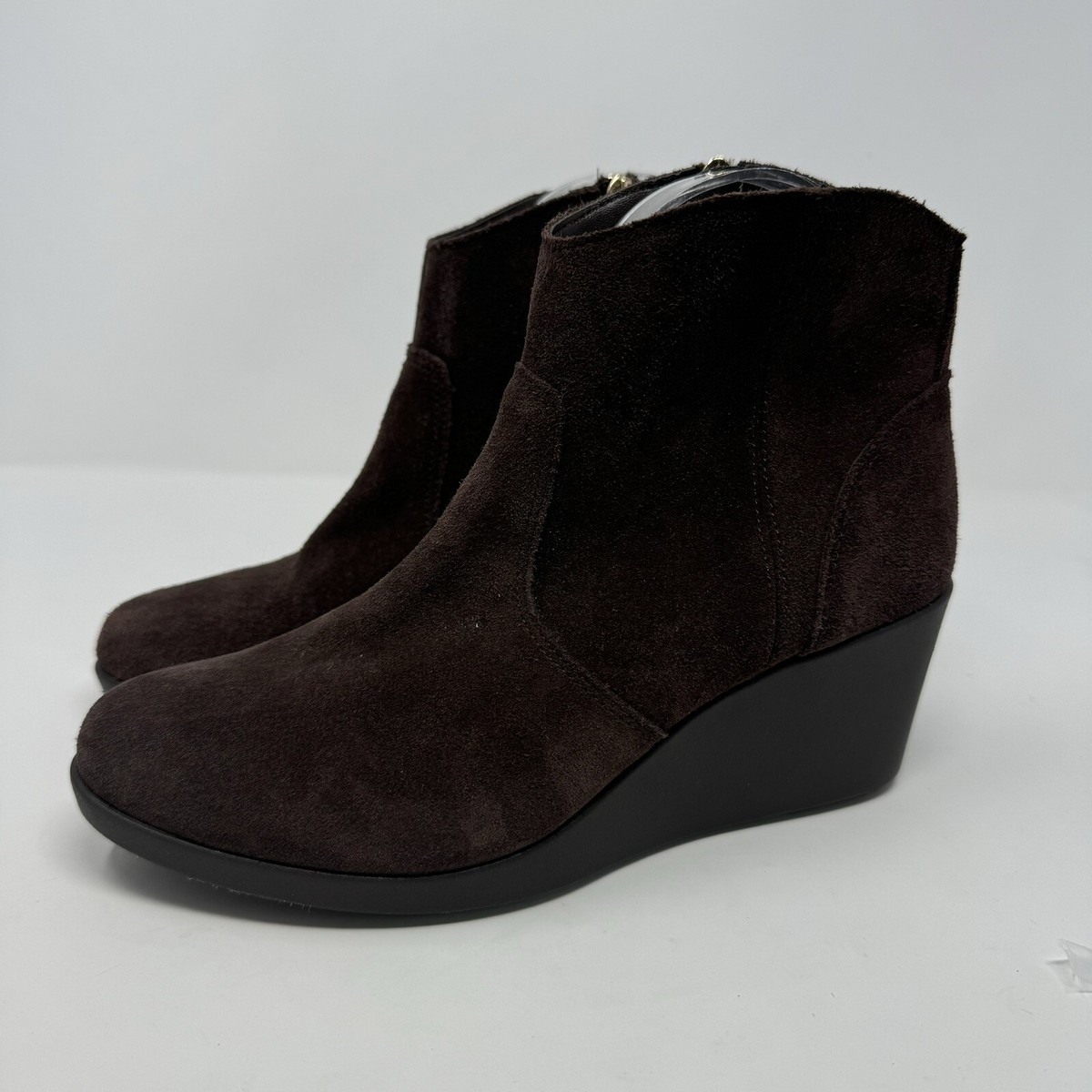 Crocs Leigh Suede Wedge Bootie Boot Womens size Espresso