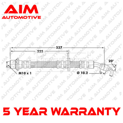 Brake Hose Front Aim Fits Toyota Carina 1992-1997 1.6 1.8 2.0 D TD #2