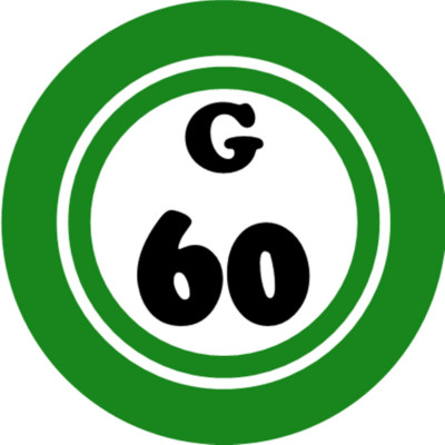 G 60 G60 Bingo Ball - 100 Pack Circle Stickers 3'' x 3''  Hobby Number Board Lucky