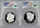 2024-S Morgan Peace Silver Dollar 2pc Set AD CAC PR70 Louis Palafoutas Signed