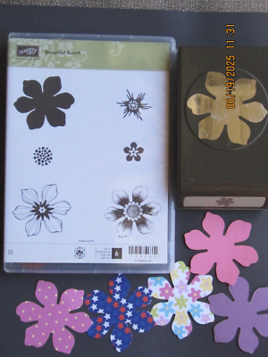 Beautiful Bunch Set of 6 Stampin Up Rubber Stamps and Flower Punch | eBay