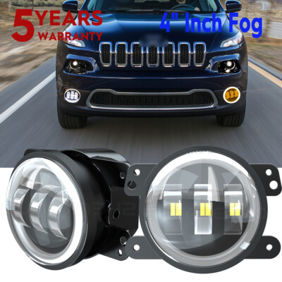 For 2014-2018 Jeep Cherokee 4'' Inch LED Fog Lights Front Bumper Driving Lamps BF