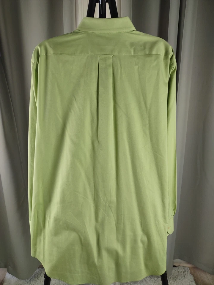 Camisa de vestir para hombre Izod sin arrugas verde lima mezcla de algodón talla 17 (34/35) Foto 4 de 4