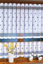 White Kitchen Cafe Net Curtain Sold by metre READY TO HANG 14" 24" drop HEMMED