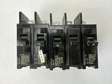 ITE / SIEMENS BQ1B020 CIRCUIT BREAKER 20AMP 1POLE 120/240VAC TYPE BQ (LOT OF 5)