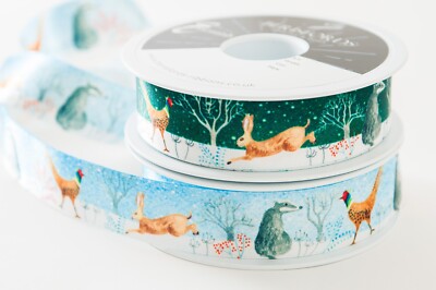 Weihnachtsband - Winter Wonderland - 25mm Satinband - Meterware