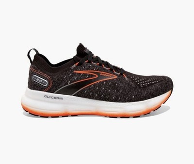 Brooks Glycerin 20 Stealthfit Charcoal Orange Running Walking Shoes Men s 13