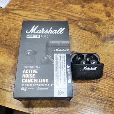 Marshall Motif II A.N.C. Bluetooth Wireless Earbuds with Charging Case - Black