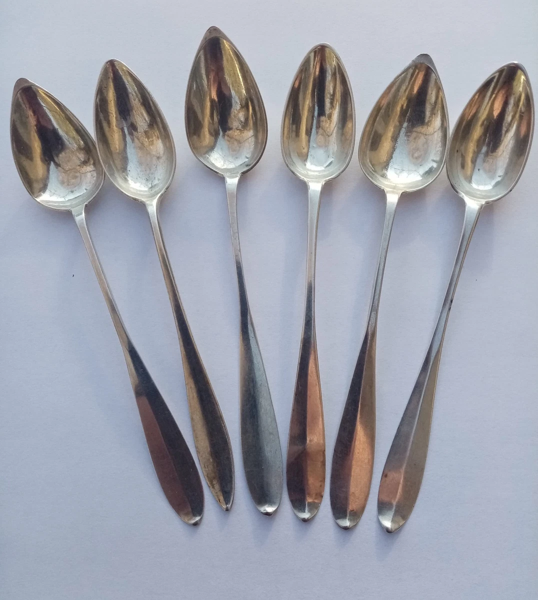Cuillère à sel antique en argent sterling avec manche recourbé unique 2 po. - France