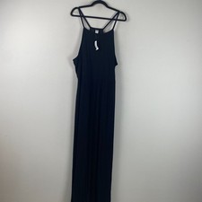 Old Navy Maxi Dress Size XXL Black Strappy High Neck Sleeveless Stretch