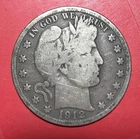 1912D US Barber SILVER Half Dollar "Denver" Mint! VG Details! Old US Coin