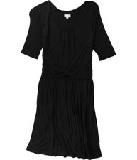 maison Jules Womens Faux-Wrap Jersey Dress, Black, Large