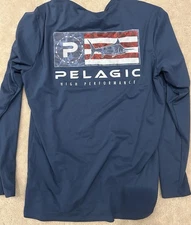 Men’s Small Pelagic Fishing Shirt UPF 50 Blue