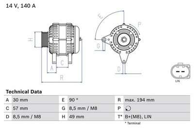 Alternator Bosch 0986083170