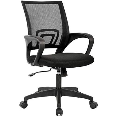 BestOffice Ergonomic Office Chair Mid-Back Lumbar Support Adjustable Black