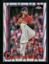 2025 Topps Chrome #13 Shane Bieber Raywave Refractors