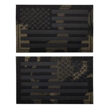 2PCS USA American Flag Patch Reflective Morale Patch Hook and Loop