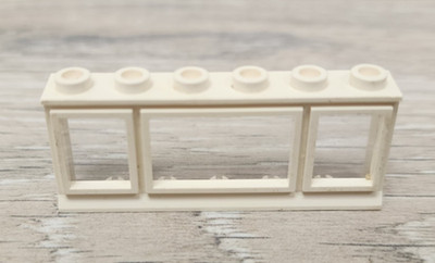 Lego 645 White Window 1 x 6 x 2 With Clear Trans Glass Pane Part Piece READ
