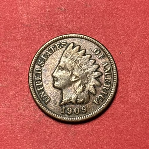 (1) Beautiful Toned Antique 1909 Indian Head Cent/Penny CHOICE F-FINE BETTER DAT