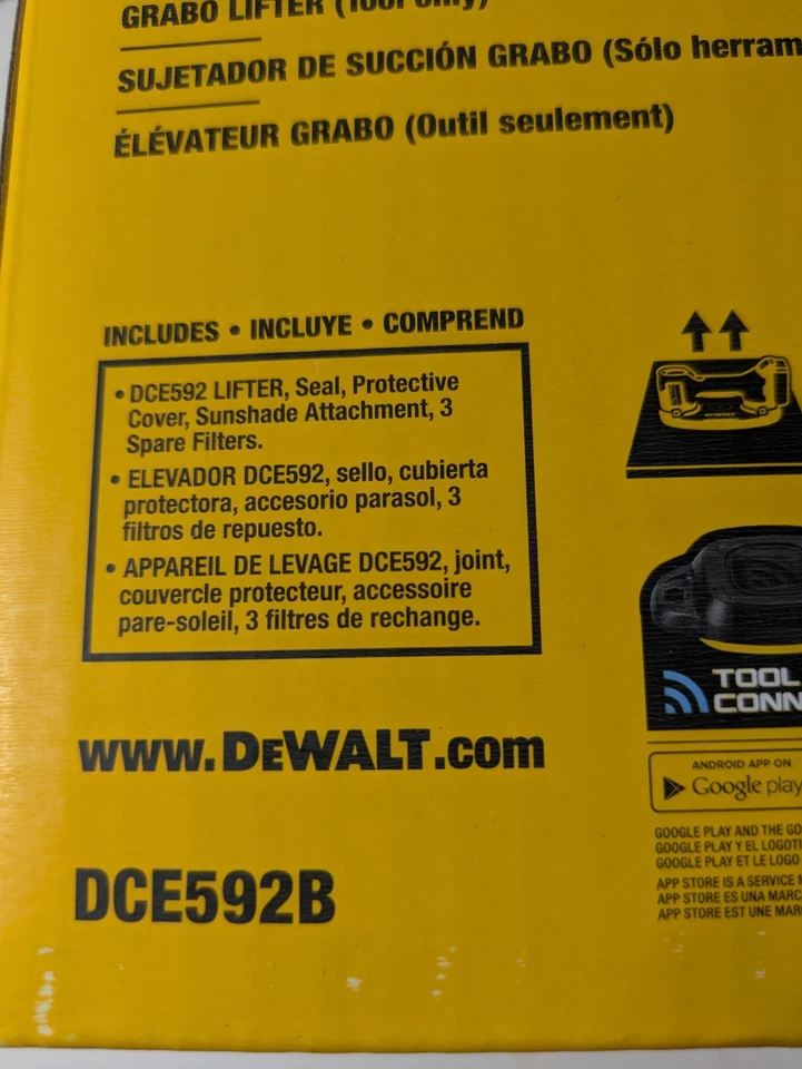 DeWALT DCE592B 20V Max Grabo Lifter (TOOL ONLY) - NIB - Image 3 of 3