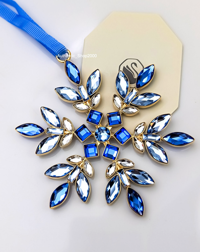 NEW 100% Auth SWAROVSKI Blue Crystal Snowflake Gema Holiday Ornament 5691042 - Picture 3 of 5
