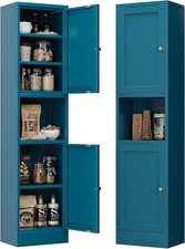 Elegro 67" H Tall Narrow Storage Cabinet- Slim Bathroom Organizer with 3 Shelves