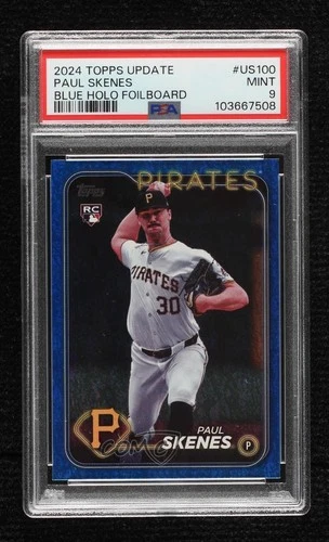 2024 Topps Update Blue Holo Foilboard 839/999 Paul Skenes PSA 9 MINT Rookie RC