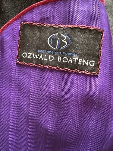 Oswald Boateng 46R Mohair Black And Red Pinstripe Suit - Picture 8 of 10