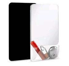 2 Pack Magnetic Locker Mirror with Storage Pocket, 9 Inches Small Real Glass