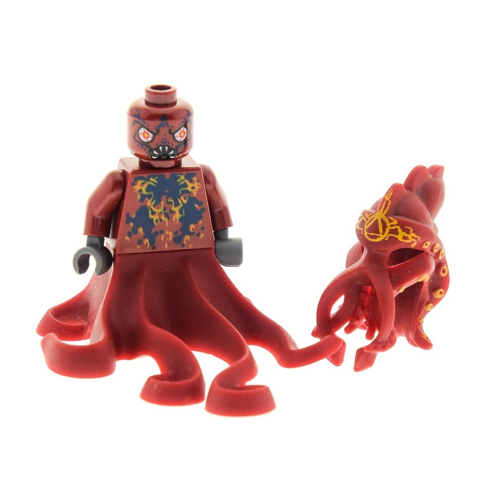 1X Lego Minifigure Atlantis Octopus Warrior Dark Red 87757 ATL007