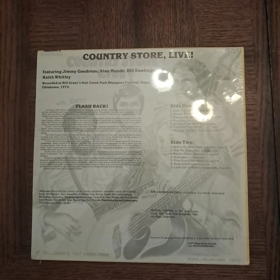 Country Store Live at Bill Grant's Salt Creek Park LP Keith Whitley 1977 Sealed! - Image 2 of 2