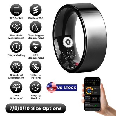 Smart Ring Health Tracker Fitness/Sleep/Stress Tracker 7-Day Battery Portable