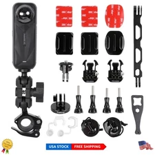 Versatile Helmet Mount and Handlebar Kit for GoPro and Insta360 Cameras