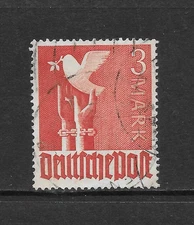 GERMANY  SCOTT 576 USED VF - 1947 3m COP RED ISSUE - GERMANY REACHING FOR PEACE