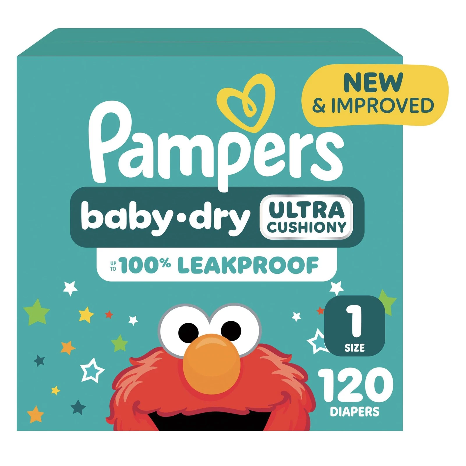 Pampers Diapers - Baby Dry - Size 1, 120 Count, Absorbent Disposable Infant